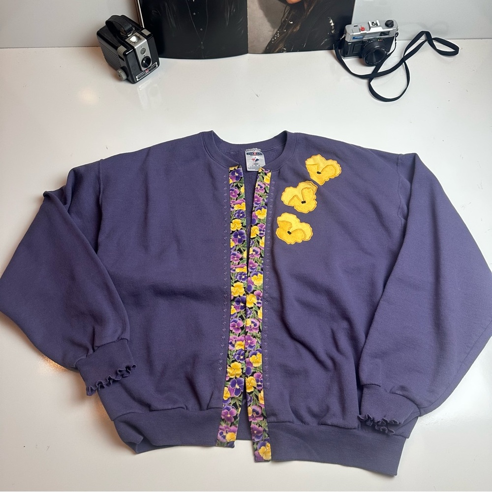 Jerzees Purple Fleece cardigan